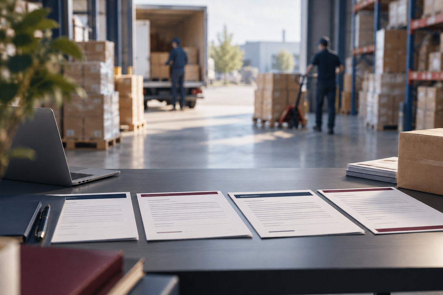 CGV, devis, contrat et facture comparés sur un bureau