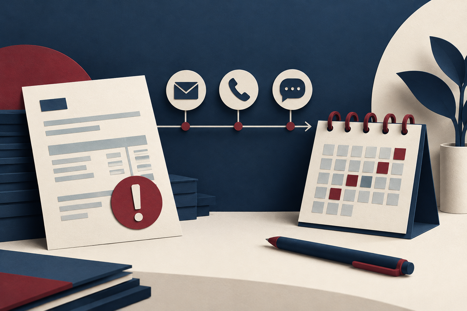 Calendrier de relance amiable avec factures et engagements de paiement